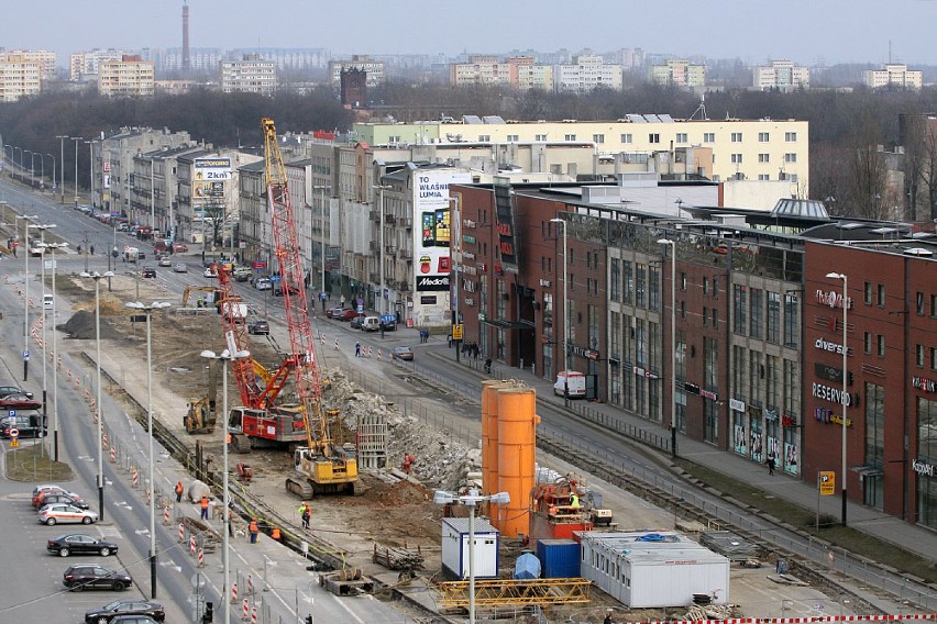 Modernizacja trasy W-Z w Łodzi - marzec 2014