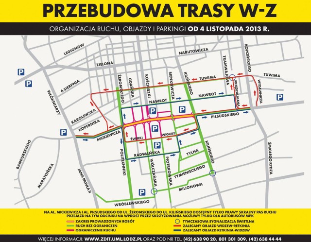 UMŁ drukuje ulotki informujące o przebiegu prac w związku z budową trasy W-Z