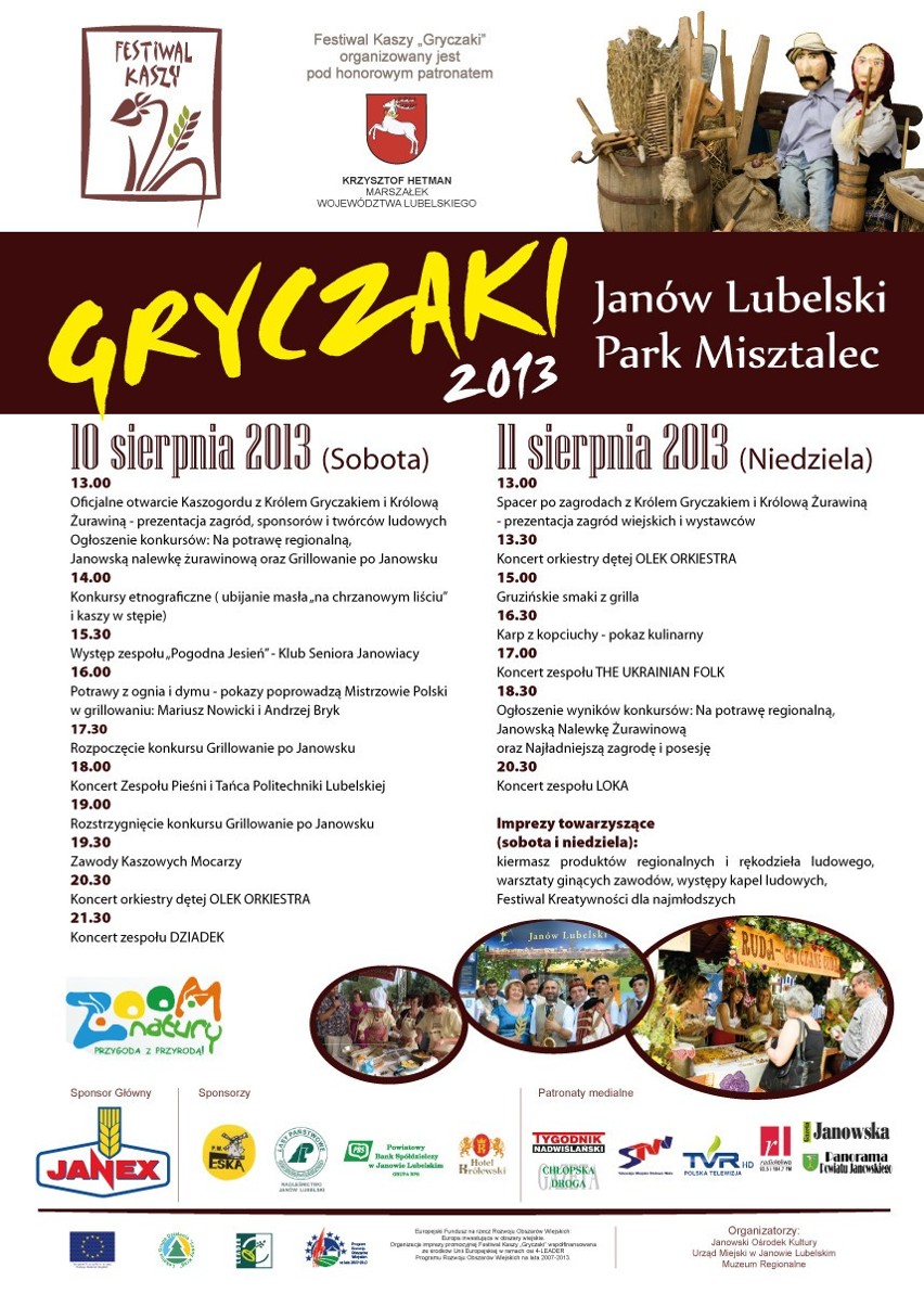 Festiwal Kaszy "Gryczaki" w Janowie Lubelskim już w weekend.