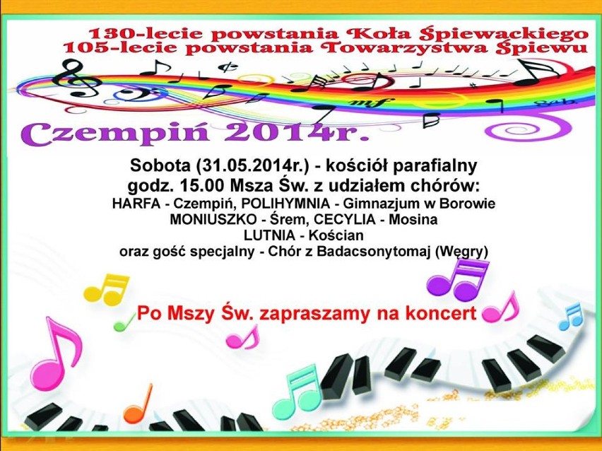 Koncert chórów w Czempiniu odbędzie się 31 maja w kościele...