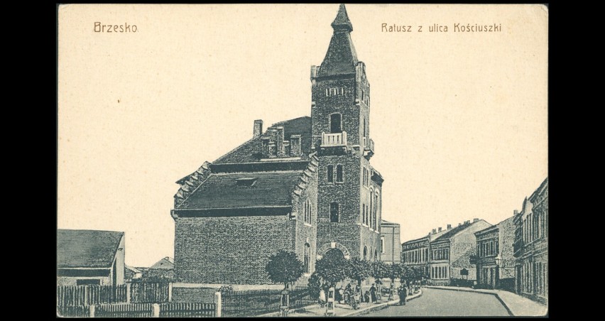 Ratusz w Brzesku z ulicą Kościuszki, po 1905 roku