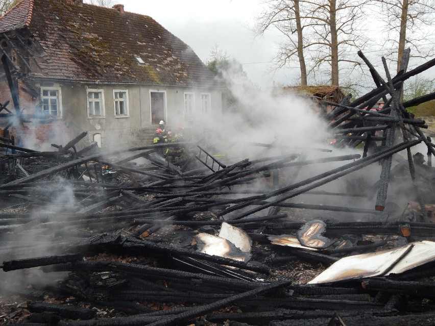 Groźny pożar w Starkowie. Spaleniu uległ budynek gospodarczy [ZDJĘCIA]