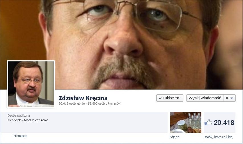 Strona Zdzisława Kręciny na Facebooku