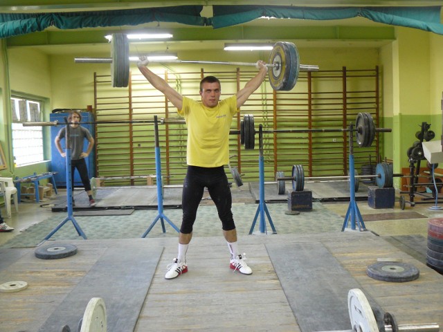 Rafał Broś podczas treningu