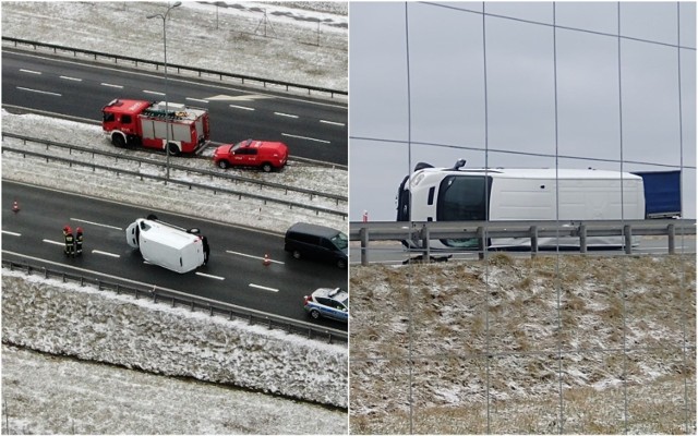 Wypadek na autostradzie A1 przy węźle Włocławek - Zachód