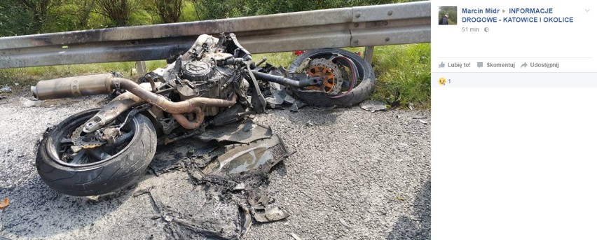 Wypadek na S1 w Podwarpiu. Zginął motocyklista, pasażerka walczy o życie. Zawinił...