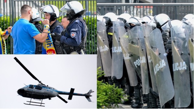 Tysiące policjantów, psy tropiące i helikopter. Tak stołeczna policja zabezpieczała finał Pucharu Polski [ZDJĘCIA]