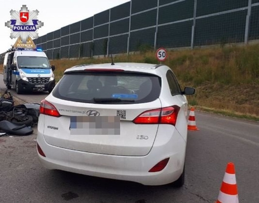 Wypadek w Bystrzejowicach: Kierowca hyundaia potrącił motorowerzystę                          