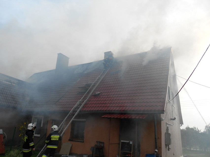 Pożar w Sambrodzie budynku mieszkalego