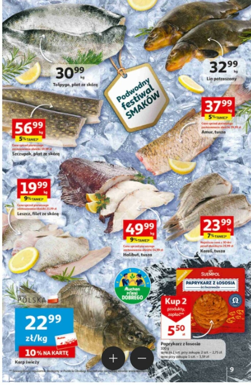Oferta rybna w "gazetce" Auchan:...