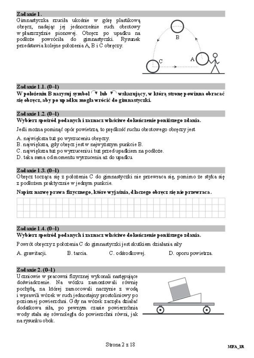 MATURA 2015. FIZYKA rozszerzona LO ARKUSZE zadań + TEST +...