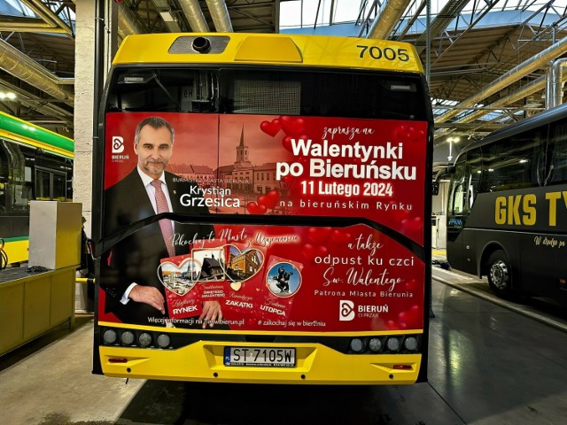 Walentynkowy autobus kursuje na trasie Bieruń - Tychy. Jest pełen... miłości!