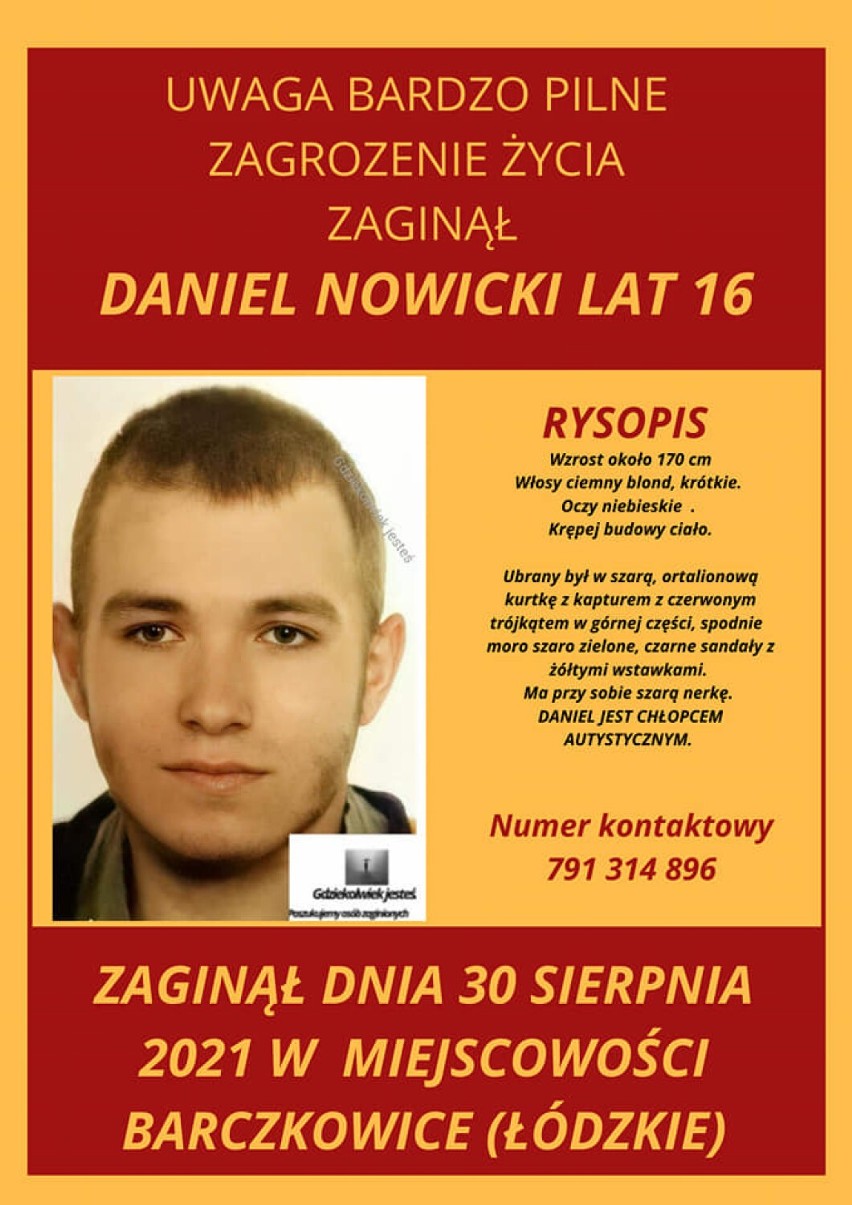 Zaginął 16-latek z gminy Kamieńsk. Policja prosi o pomoc w odnalezieniu nastolatka
