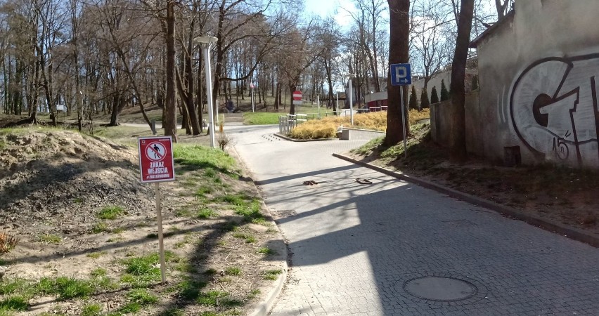 Parki, bulwar i skwery oznakowane tabliczkami "zakaz wejścia". Miasto apeluje: zostańcie w domu!