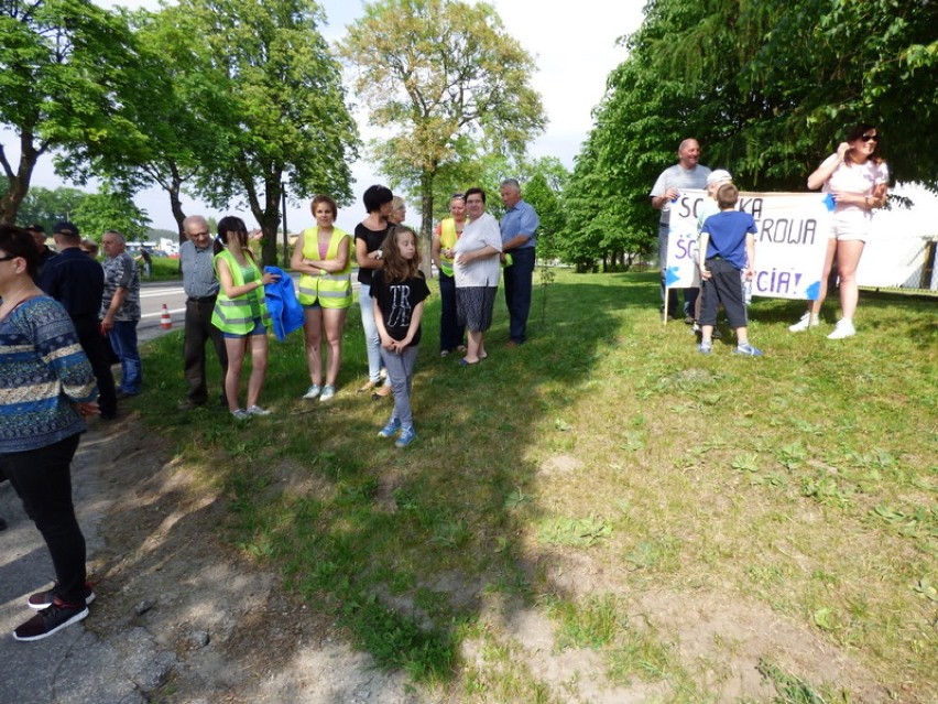 Protest mieszkańców gminy Czersk na DK22