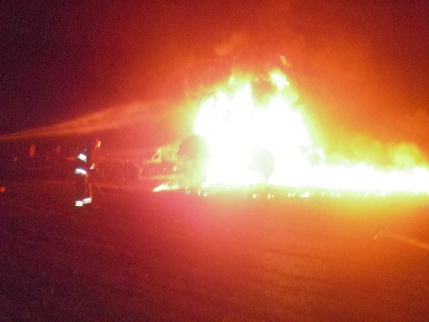 Pożar traktora w Kosierzewie