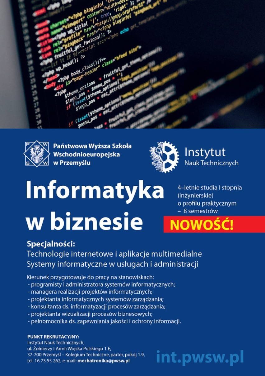 Ruszyła dodatkowa rekrutacja na studia w Państwowej Wyższej Szkole Wschodnioeuropejskiej w Przemyślu