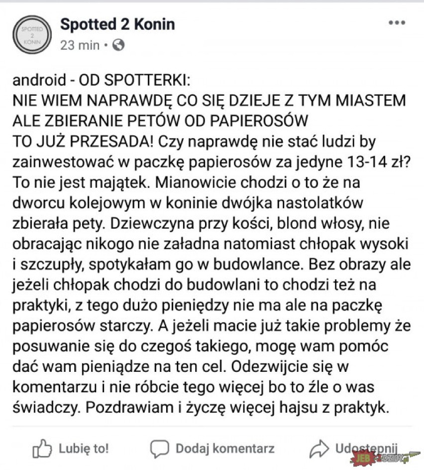 Najzabawniejsze posty mieszkańców na Spotted Konin. Dziś Prima Aprilis!