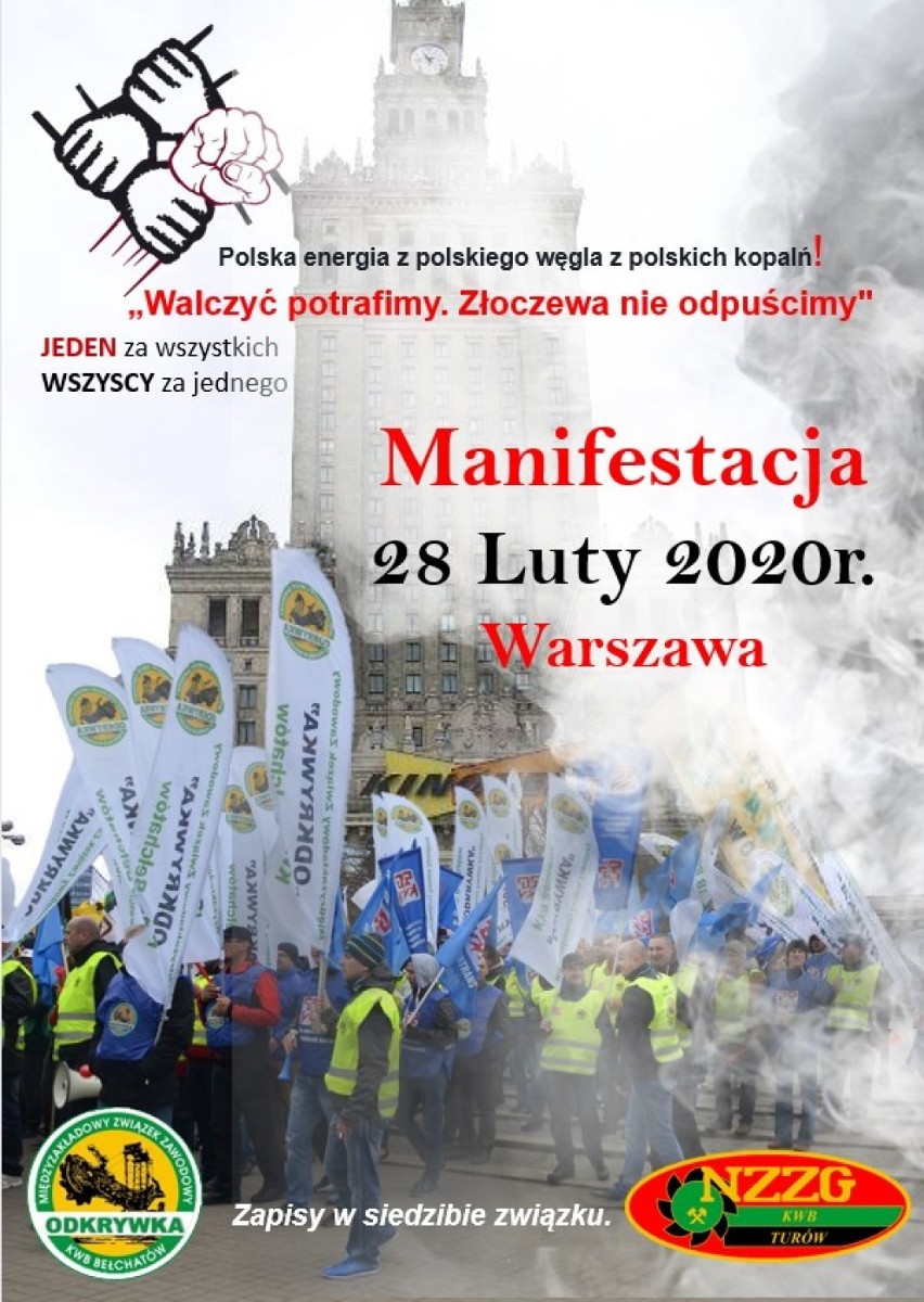 Związkowcy z kopalni pojadą manifestować do Warszawy wspólnie z górnikami ze Śląska