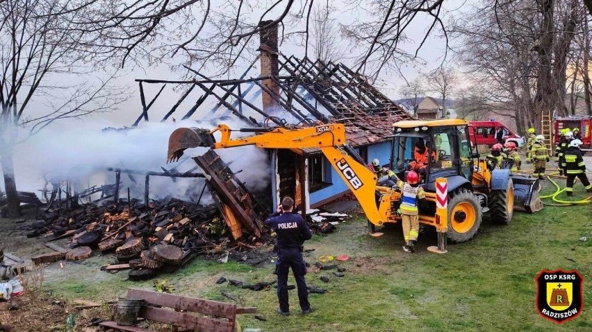 Pożar domu w Woli Radziszowskiej