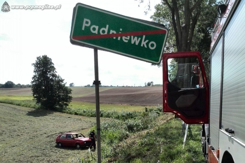Wypadek na drodze powiatowej w pobliżu Padniewka