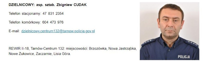 Poznajcie dzielnicowych pełniący służbę w podtarnowskich...