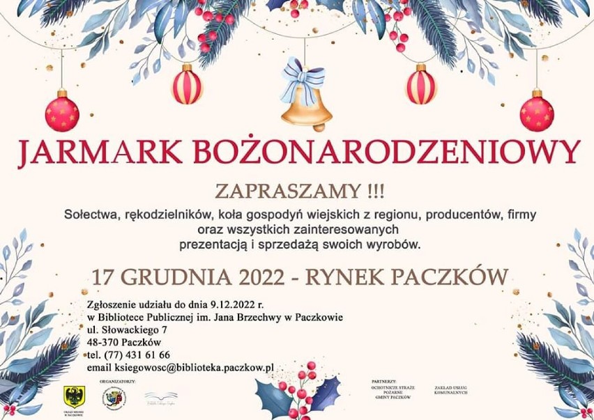 Jarmark w Paczkowie odbędzie się 17 grudnia.