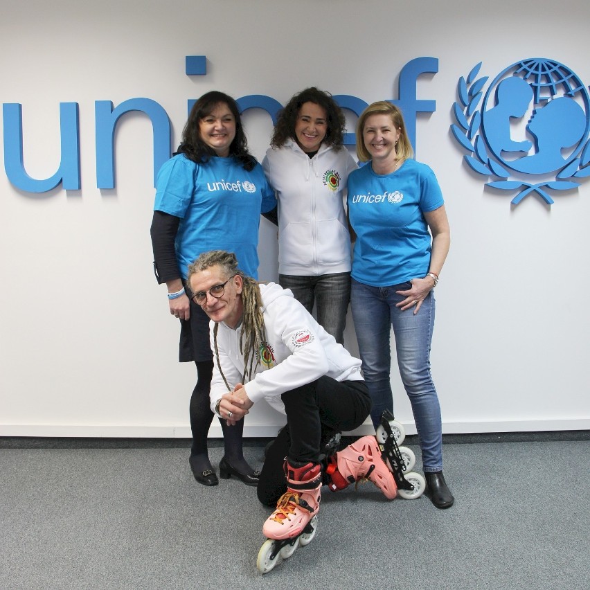 Oleśniccy rolkarze z wizytą w UNICEF Poland   