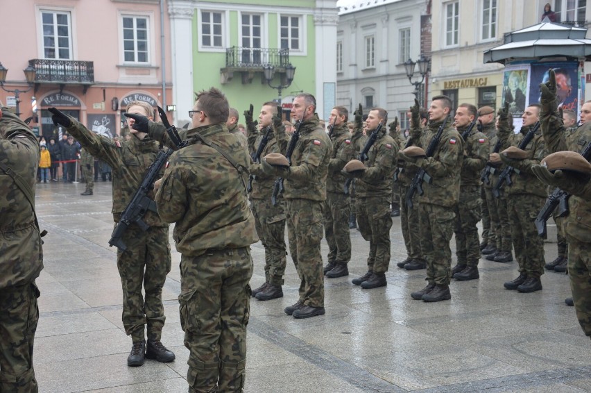 Przysięga żołnierzy 9. Łódzkiej Brygady Obrony Terytorialnej...