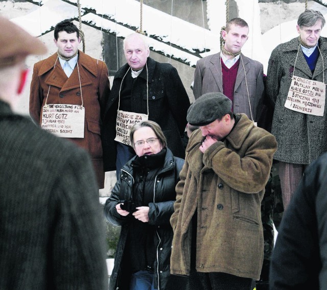 Agnieszka Holland na planie filmu "W ciemności"