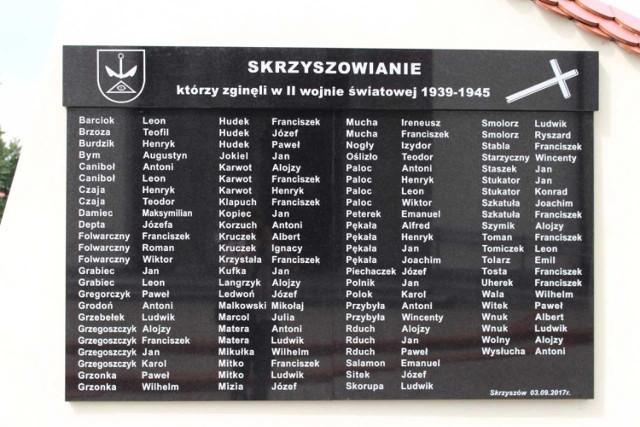 Na początku września w pobliżu parafialnego kościoła w Skrzyszowie odsłonięto tablicę upamiętniającą ofiary wojny