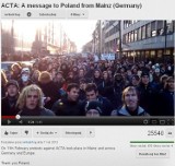 Niemcy dziękują po polsku. Demonstracja przeciwko ACTA w Mainz. Wideo