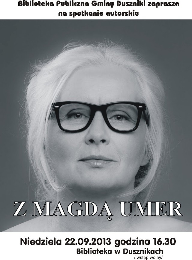 Magda Umer w Dusznikach już w niedzielę!