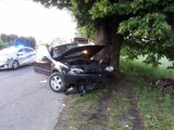 Wypadek w Luzinie. Golf uderzył w drzewo [ZDJĘCIA]