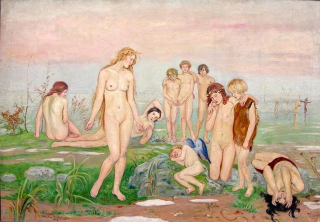 "Wiosna" Wlastimila Hofmana (1881-1970), olej, płótno, 102 na 148 cm