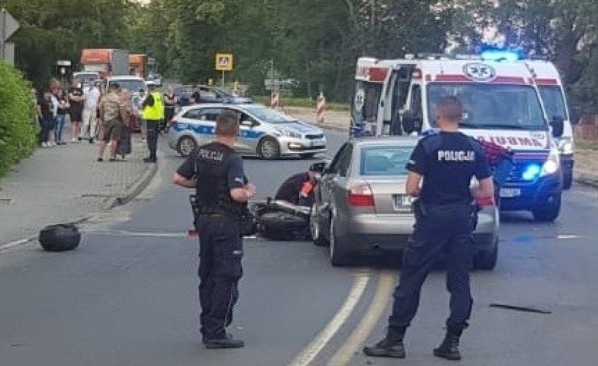 Wypadek przy ulicy Chrobrego w Krośnie Odrzańskim.