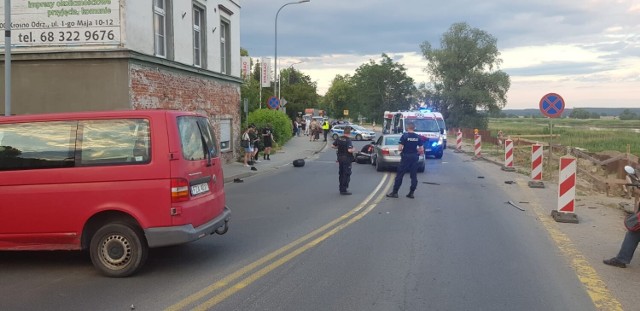 Wypadek przy ulicy Chrobrego w Krośnie Odrzańskim.