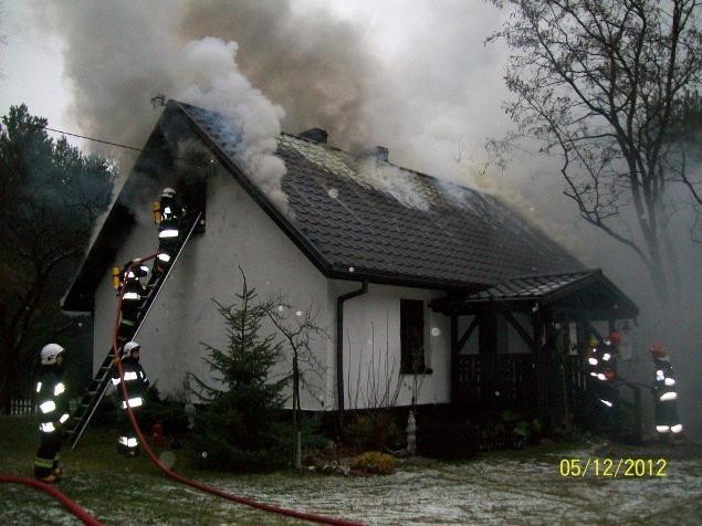 Pożar domu w Wylatkowie [ZDJĘCIA]