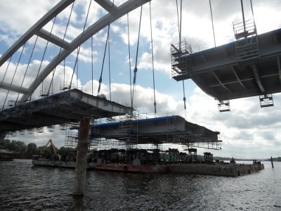 Budowa mostu drogowego przez Wisłę w Toruniu, przed...