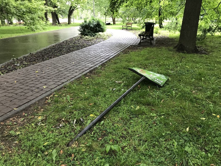 Zdjęcia zniszczeń w Parku Jedności Polonii z Macierzą...