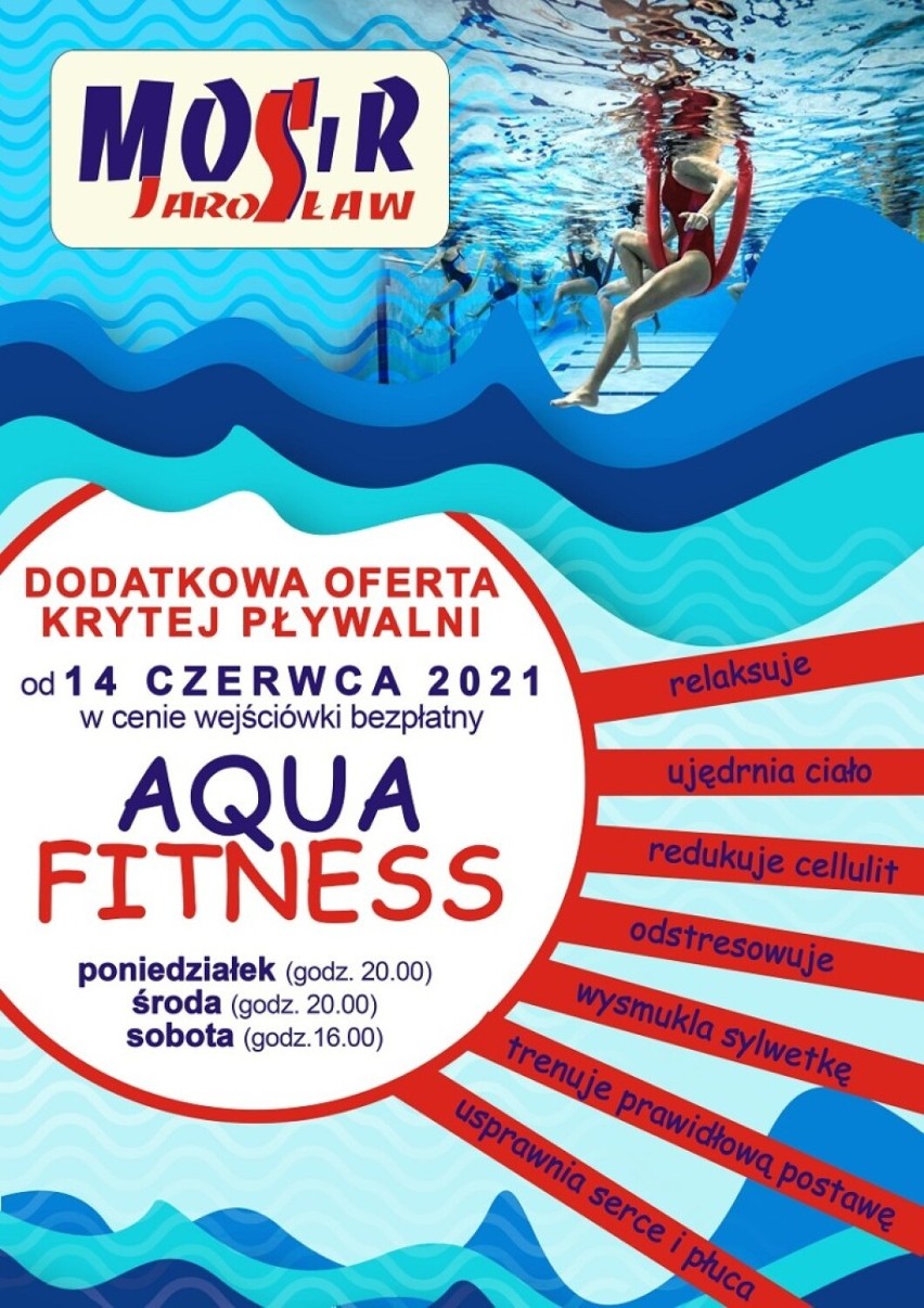 MOSiR w Jarosławiu zaprasza na zajęcia z aqua fitness. Każdy może skorzystać w ramach wejściówki na basen