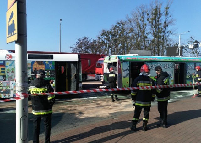 Zderzenie dwóch autobusów w Ostrowie Wielkopolskim. Pięć osób trafiło do szpitala