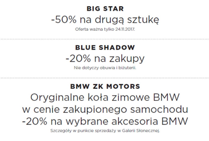 Black Friday w Galerii Słonecznej w Radomiu - lista sklepów...