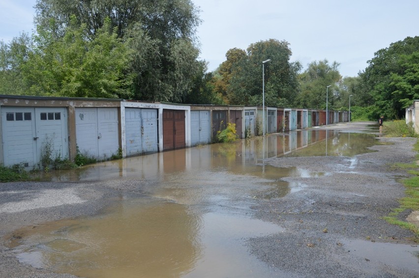 Głogów: Woda z pękniętej rury zalała domy i garaże [FOTO, FILM]