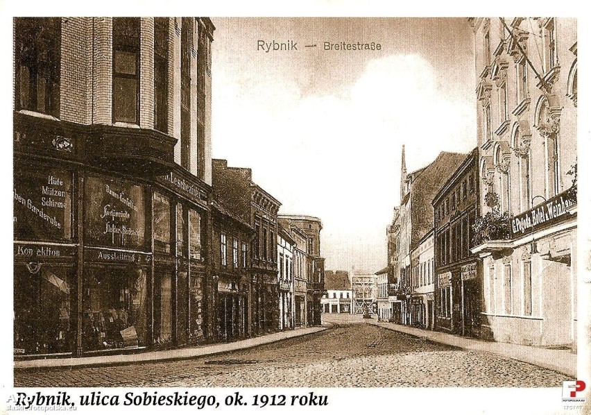 Ulica Sobieskiego w Rybniku ok. 1912 roku