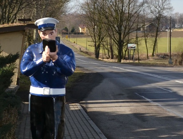 Sztuczny policjant w Pszczynie stanął w Brzeźcach