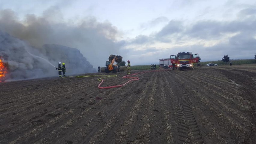 Z pożarem stogu w Komorowie 27 sierpnia 46 strażaków...