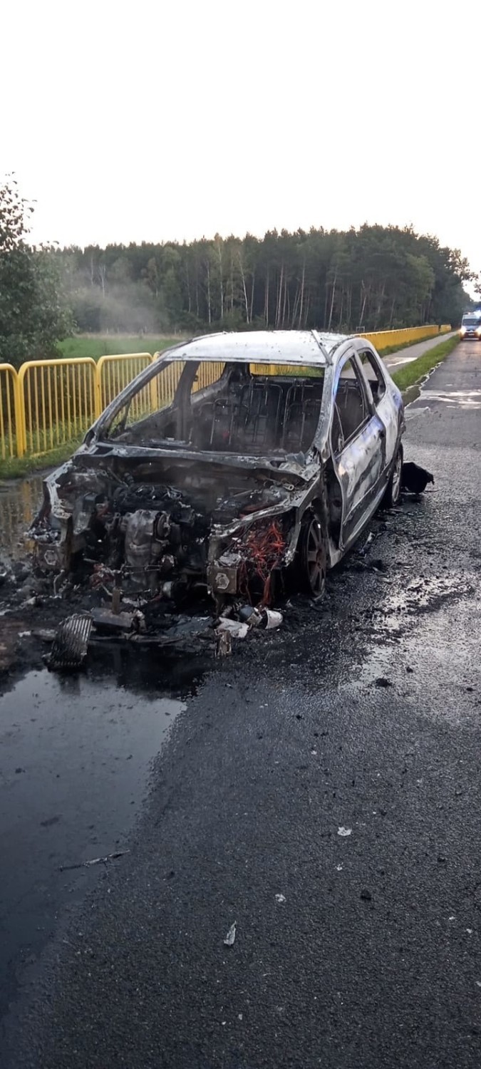 Pożar samochodu osobowego w Lubczynie. Strażacy w akcji [ZDJĘCIA]