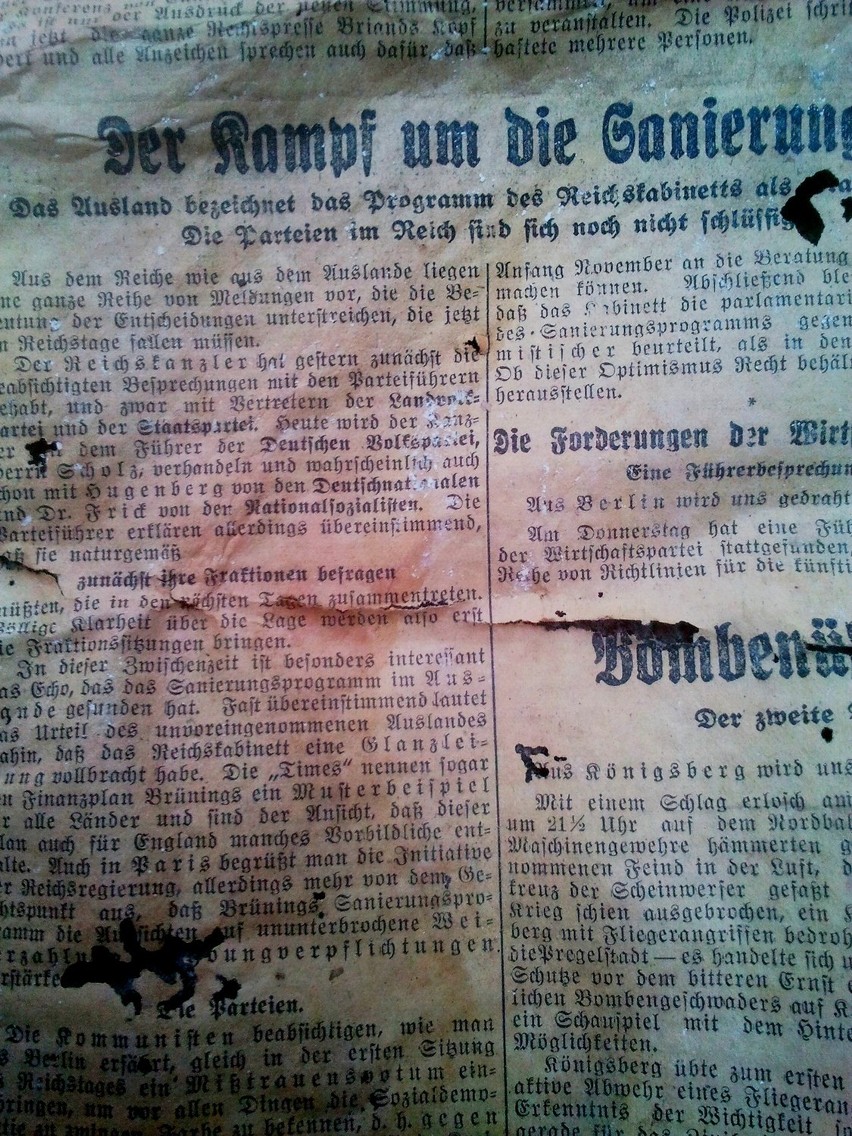 Tajemnicze znalezisko w Helu to dwa egzemplarze gazet z 1929...