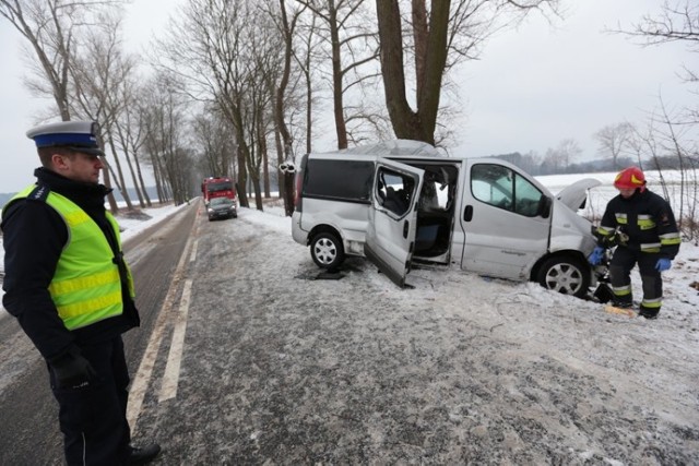 W busie jechało siedmiu pasażerów. Jechali do pracy w Holandii. Służby ratownicze, które dotarły na miejsce wypadku na miejscu wypadku ruszyły z pomocą poszkodowanym. Niestety mężczyzna, który siedział w miejscu, gdzie auto uderzyło w drzewo zmarł na miejscu.

Osoba, która siedział obok, została wyciągnięta nieprzytomna. W ciężkim stanie śmigłowiec przewiózł kobietę go do szpitala. Niestety jej obrażenia były zbyt ciężkie. Ciężko ranna zmarła. Pozostałe ranne osoby trafiły na obserwację. Tylko kierowcy renault, sprawcy wypadku nic się nie stało.